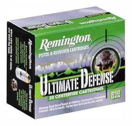 Remington Ultimate Defense Full-Size 9 mm Luger +P 124 grain Bonded Jacketed Hollow Point Centerfire Pistol Ammo 20 Rounds 28948 28948
