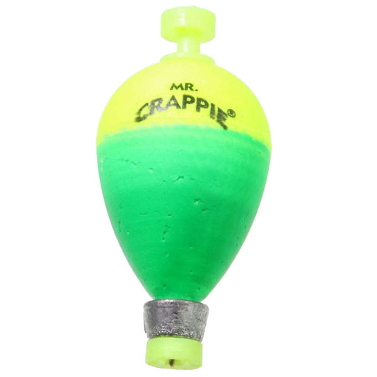 Mr Crappie Snappers Wgtd 1.5'' Pear Yellow/green 2pk