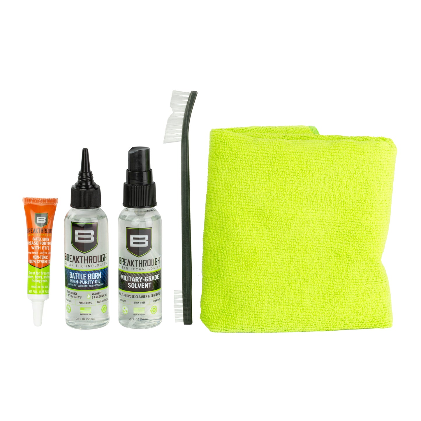Breakthrough Clean Technologies, Essentials Kit, Military-Grade Solvent & High Purity Oil, 2oz each
