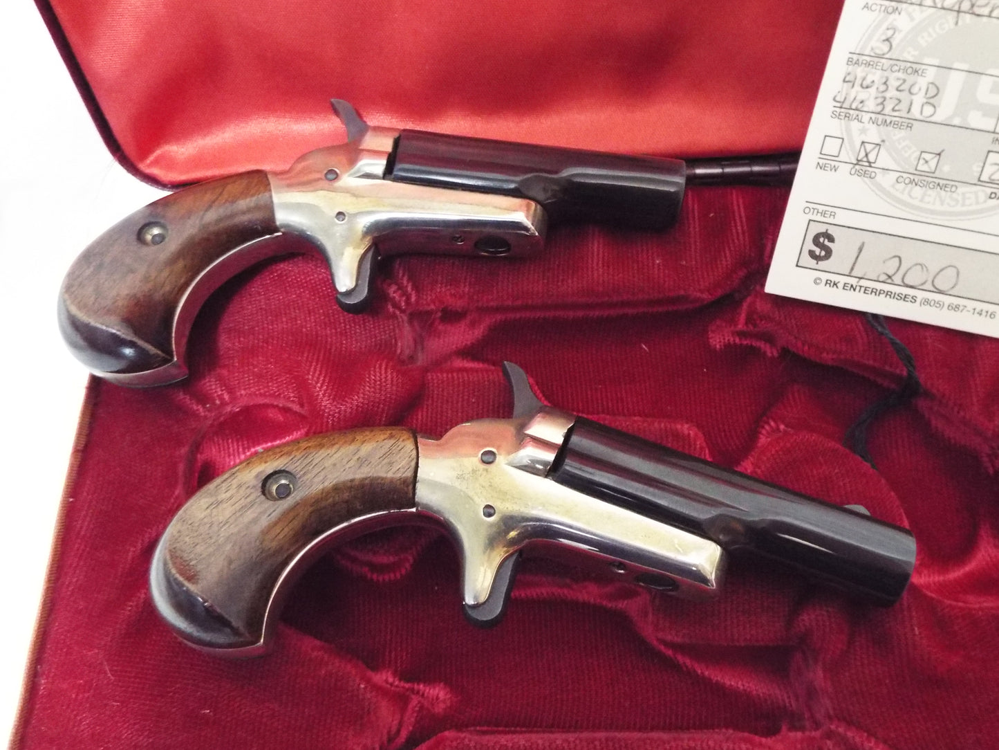 Colt, Pair of Matched Colt Derringers, Cased, Circa 1959. Cal. .22 Short. .