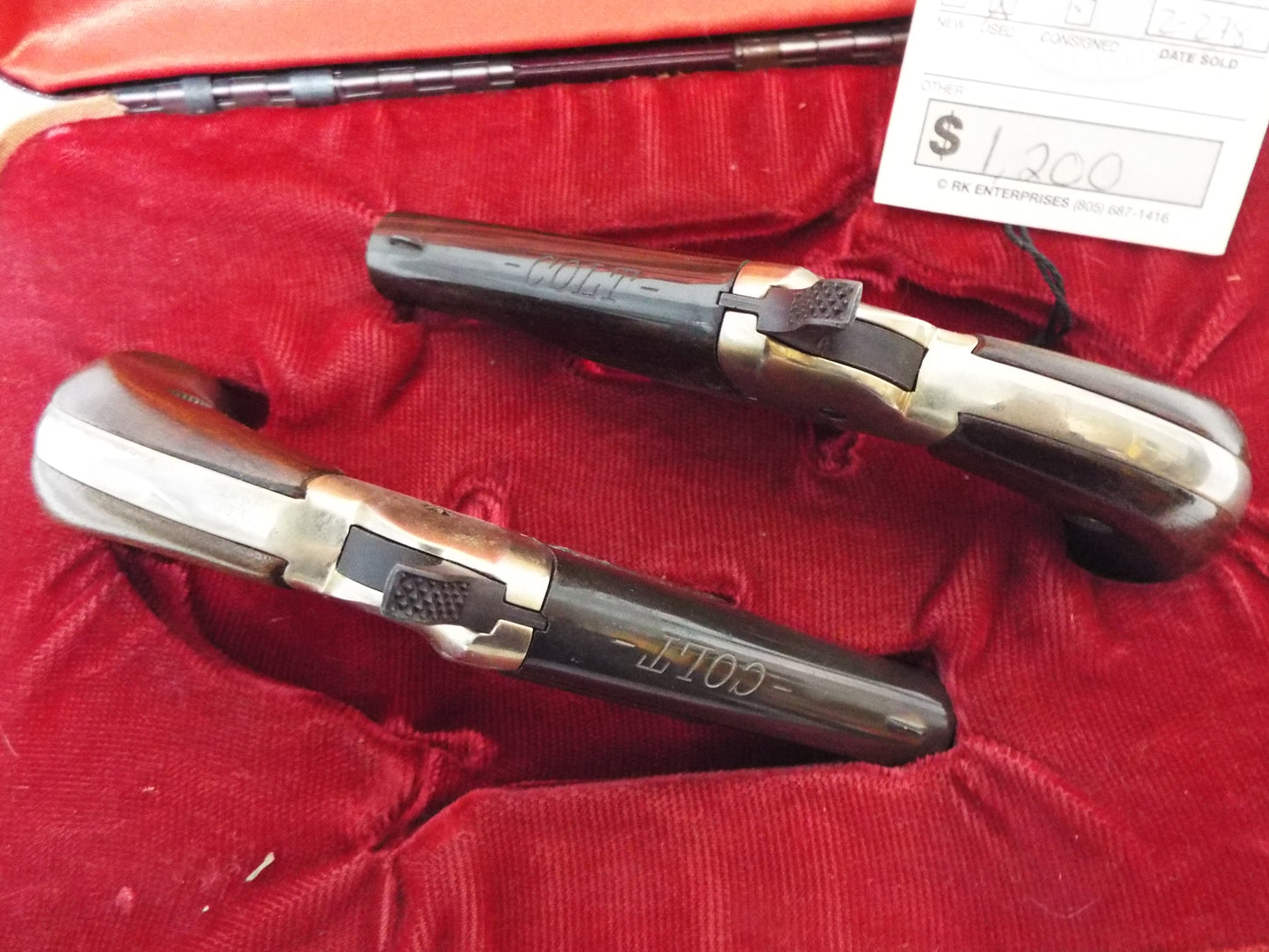 Colt, Pair of Matched Colt Derringers, Cased, Circa 1959. Cal. .22 Short. .