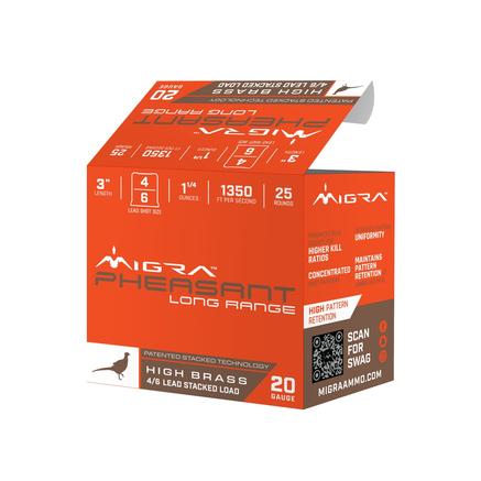 Migra Pheasant Long Range Shotshells 20ga 3" 1-1/4oz 1350 fps #6 & #8 (CASE SALE)