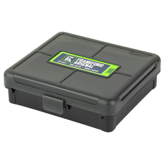 Frankford Arsenal, Hinge-Top Ammo Box, 1001, 100 Rounds, Fits 32ACP, 380 Auto and 9MM, Smoke Gray, Plastic