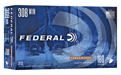 Federal, PowerShok, 308WIN, 180 Grain, Soft Point, 20 Round Box