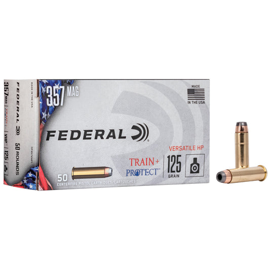 Federal, Train & Protect, 357 Magnum, 125 Grain, Versatile Hollow Point, 50 Round Box