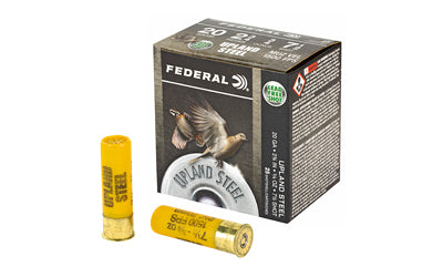 Federal, Upland Steel, 20 Gauge 2.75", #7.5, 7/8 oz., Steel Shot, 25 Round Box, California Certified Nonlead Ammunition