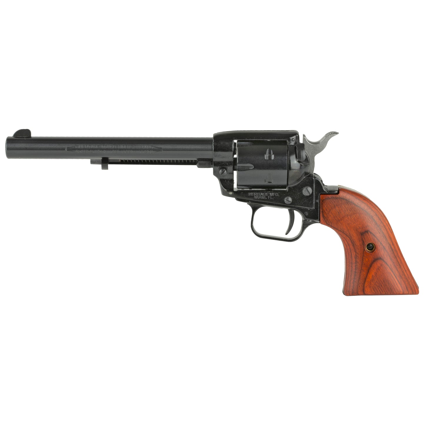 Heritage, Rough Rider, Single Action, Revolver, 22LR, 6.5" Barrel, Alloy, Black Oxide Finish, Black, Cocobolo Grips, Fixed Sights, 6 Rounds, Long Rifle Cylinder Only