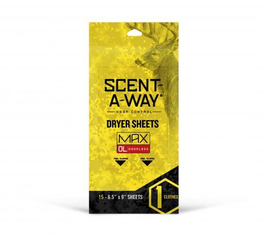 Hunter Specialties Scent-A-Way Max Odorless Dryer Sheets - 15 pk