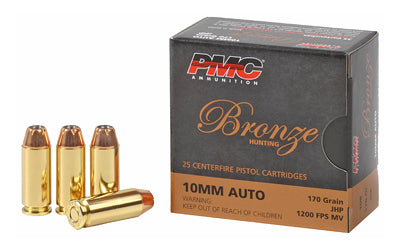 PMC, Bronze Ammunition, 10MM, 170 Grain, Jacketed Hollow Point, 25 Round Box