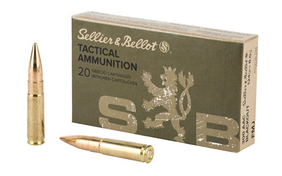 Sellier & Bellot, Rifle, 300 Blackout, 124 Grain, Full Metal Jacket, 20 Round Box