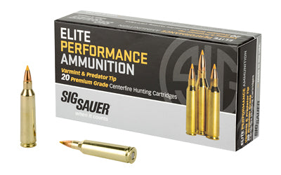 Sig Sauer, Elite Performance, Varmint And Predator, 22-250REM, 40Gr, HT, 20 Round Box, 200 Round Case