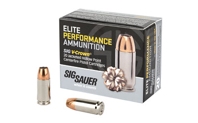 Sig Sauer, Elite Performance V-Crown, 9MM, 115 Grain, Jacketed Hollow Point, 20 Round Box