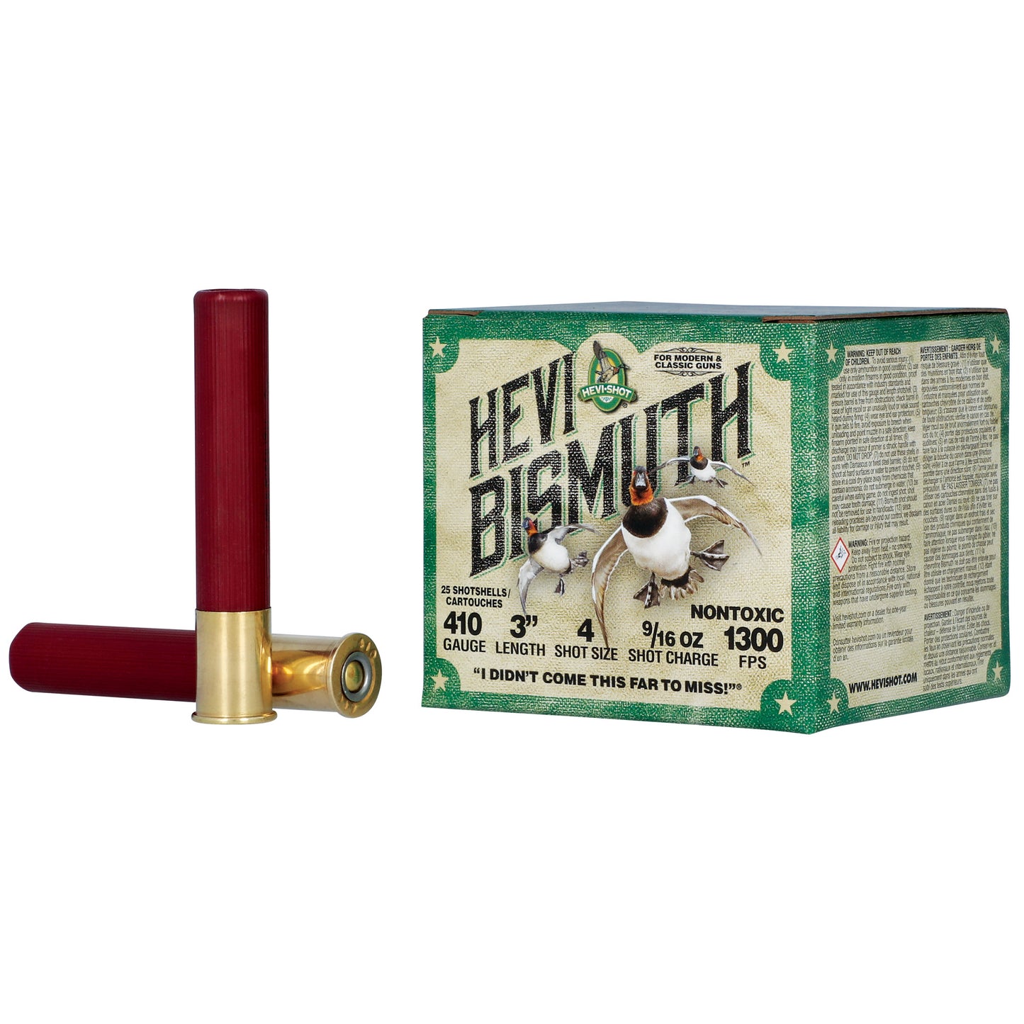HEVI-Shot, HEVI-SHOT, HEVI-BISMUTH, 410 Gauge 3", #4, 9/16 oz, Bismuth Shot, 25 Round Box