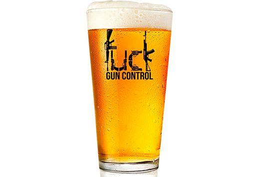 2 MONKEY AMERICANA PINT GLASS F GUN CONTROL GLASS