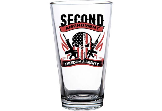 2 MONKEY AMERICANA PINT GLASS FREEDOM & LIBERTY GLASS