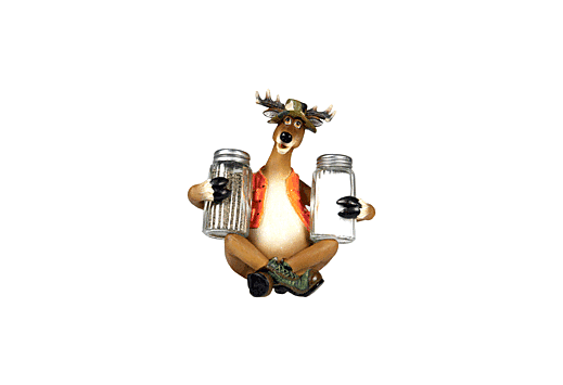 RIVERS EDGE DEER HOLDING SALT & PEPPER SHAKERS