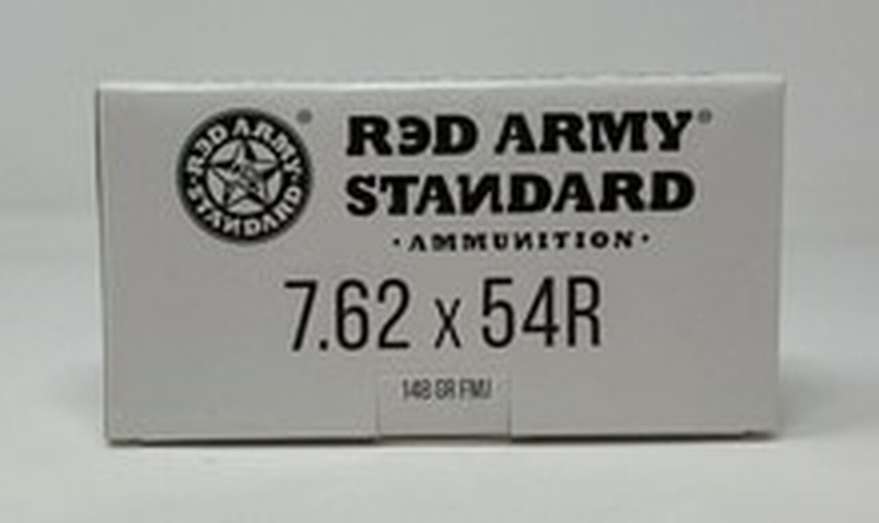 Century Red Army Russian 7.62x54 Rimmed Russian Ammunition Steel 148 Grain Full Metal Jacket 20 Rounds