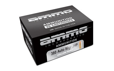 Ammo Inc, Signature, 380 ACP, 90 Grain, Jacketed Hollow Point, 20 Round Box