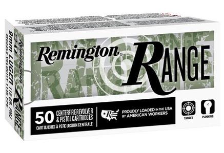 Remington Range Handgun Ammuntion 9mm Luger 124 FMJ 1145 fps 50/ct