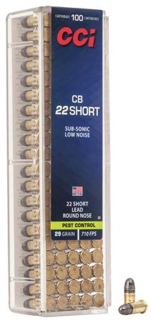 CCI CB Rimfire Ammunition .22 Short 29 gr LRN 710 fps 100/ct