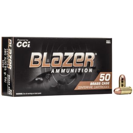 CCI Blazer Brass Handgun Ammunition .380 ACP 95 gr FMJ 945 fps 50/box