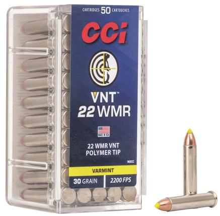 CCI Varmint Rimfire Ammunition .22 WMR 30 gr VNT 2200 fps 50/ct
