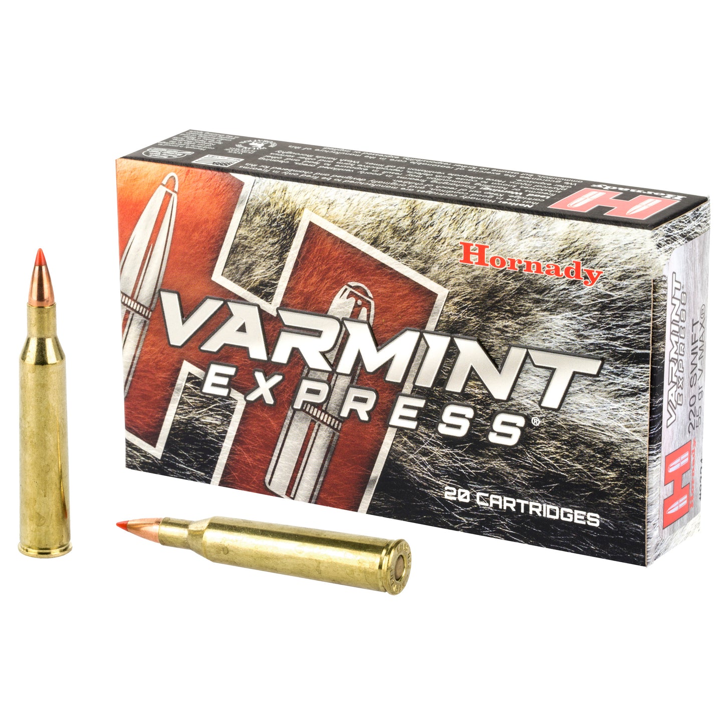 Hornady, Varmit Express, 220 Swift, 55 Grain, V-Max, 20 Round Box