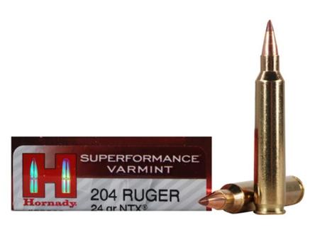 Hornady Varmint Express Rifle Ammunition .204 Ruger 24 gr NTX 4400 fps - 20/box