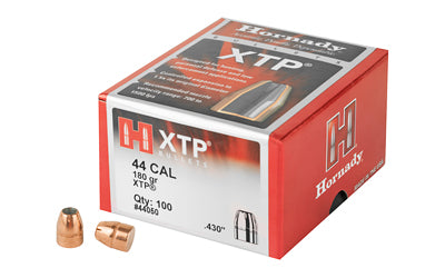 Hornady, XTP, .430 Diameter, 44 Caliber, 180 Grain, Hollow Point, 100 Count