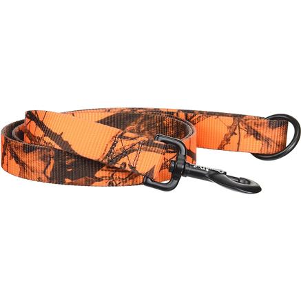 Omnipet Nylon Dog Lead 1" Mossy Oak Blaze Orange Camo