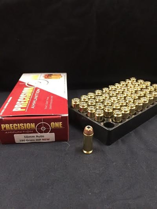 Precision One 10mm Auto Ammunition 180 Grain Jacketed Hollow Point 50 rounds