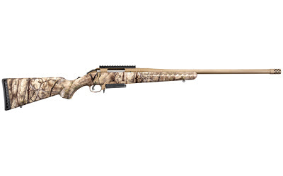 Ruger, American Bolt-Action, 308 Winchester, 22" Threaded Barrel w/Muzzle Brake, Cerakote Bronze Finish, Go Wild Camo Synthetic Stock, Scope Base, 3Rd