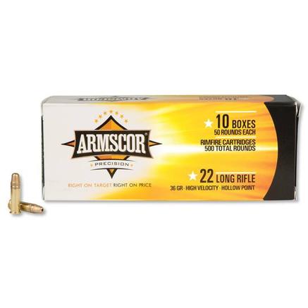 ARMSCOR 22LR 36GR HVHP Ammo 500 rounds