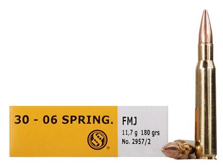 Sellier & Bellot Rifle Ammunition .30-06 Sprg 180 gr FMJ 2675 fps - 20/box