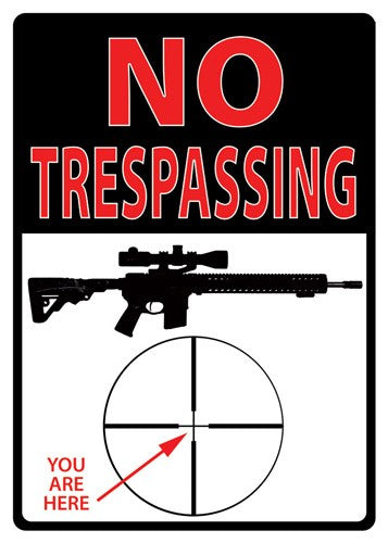 RIVERS EDGE SIGN 12"X17" TRESPASSING YOU'RE HERE