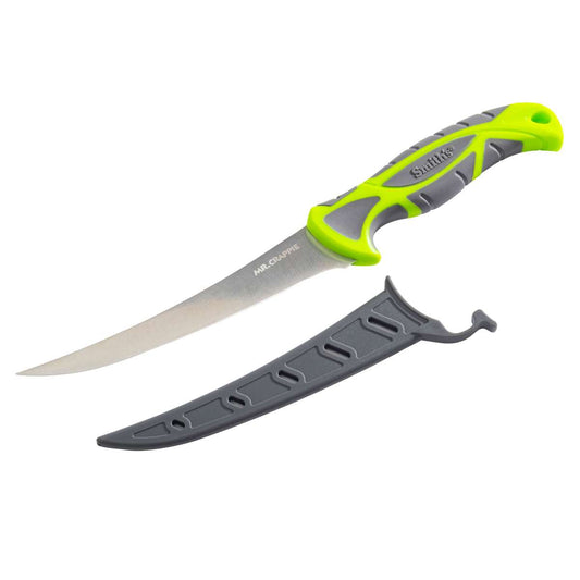Mr Crappie Fillet Knife 6'' Green Curved Slab Sticke