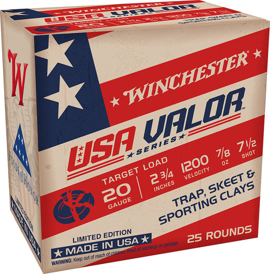 Winchester USA Valor, 20 Gauge, 2.75", 7/8 oz, #7.5 Shot, Limited Edition