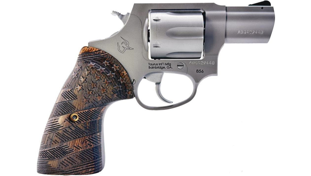 Taurus 856 38 Special Stainless/Flag Grip 2"