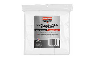Birchwood Casey, Cleaning Patches, 2 1/4", 9MM, .38-.45 Caliber, 500 Patches