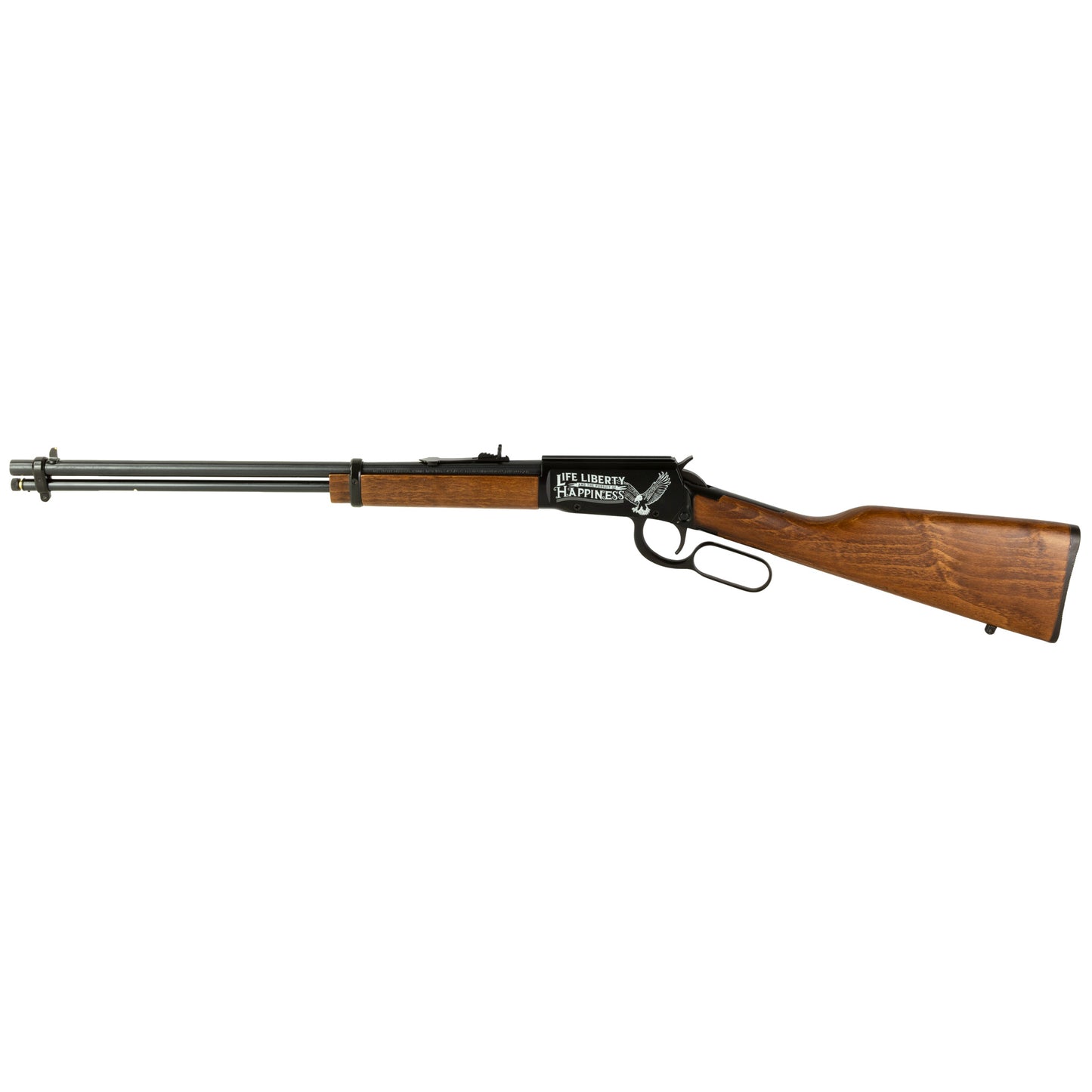 Rossi, Rio Bravo, Lever Action, 22 WMR, 20" Barrel, Adjustable Sights, Wood Stock, "Life, Liberty, and the Pursuit of Happiness" Engraved on Receiver, 12Rounds