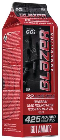 CCI Blazer Rimfire Ammunition .22 LR 38gr LRN 1235 fps 425/ct (Carton)
