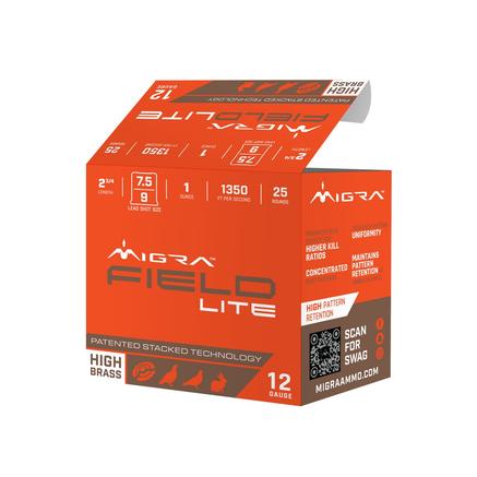 Migra Field Lite Stacked Shotshells 12ga 2-3/4" 1oz 1300 fps #7.5 & #9 (CASE SALE)
