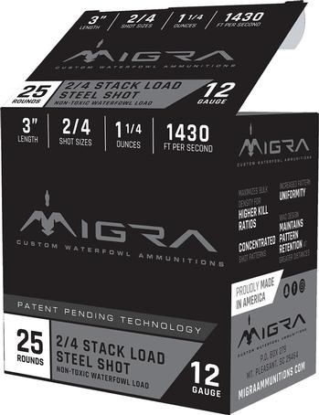 Migra Waterfowl Steel Shot Shotshell 12 ga 3" 1-1/4 oz 1430 fps #2, 4 (case sale)