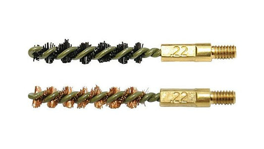 OTIS BORE BRUSH .22 CAL 2-PK 1-NYLON 1-BRONZE 8-32 THREAD