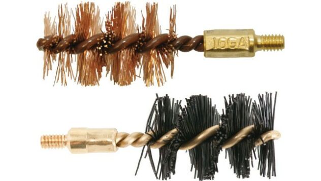 OTIS BORE BRUSH .16 GA 2-PACK 1-NYLON 1-BRONZE 8-32MM THREAD