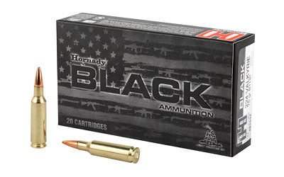 Hornady, BLACK, 224 Valkyrie, 75 Grain, Boat Tail Hollow Point, 20 Round Box
