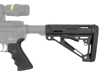 Hogue AR-15/M-16 Kit - Finger Groove Beavertail Grip & Over-Molded Collapsible Buttstock - Mil-Spec Buffer Tube Black