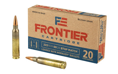 Frontier Cartridge, Lake City, 223 Rem, 68 Grain, Boat Tail Hollow Point Match, 20 Round Box