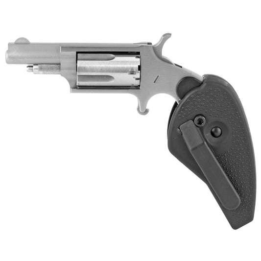 North American Arms, Mini Revolver, Single Action, Revolver, 22 WMR, 1.625" Barrel, Stainless Steel, Silver, Holster Grip, Fixed Sights, 5 Rounds