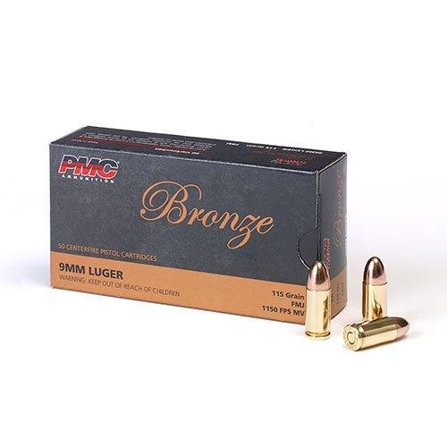 PMC Bronze Handgun Ammunition 9mm Luger 115 gr FMJ 1150 fps 50/box